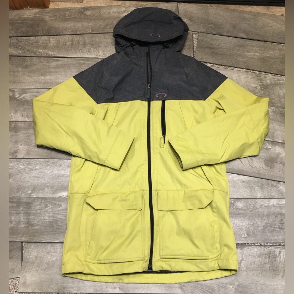 Oakley Silver Fox BioZone Shell Mens Ski Snowboarding Hooded Jacket Coat Large